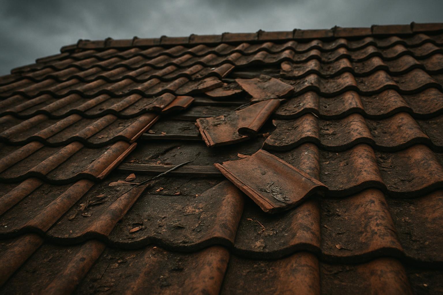 Sturmschaden mit losen Ziegeln