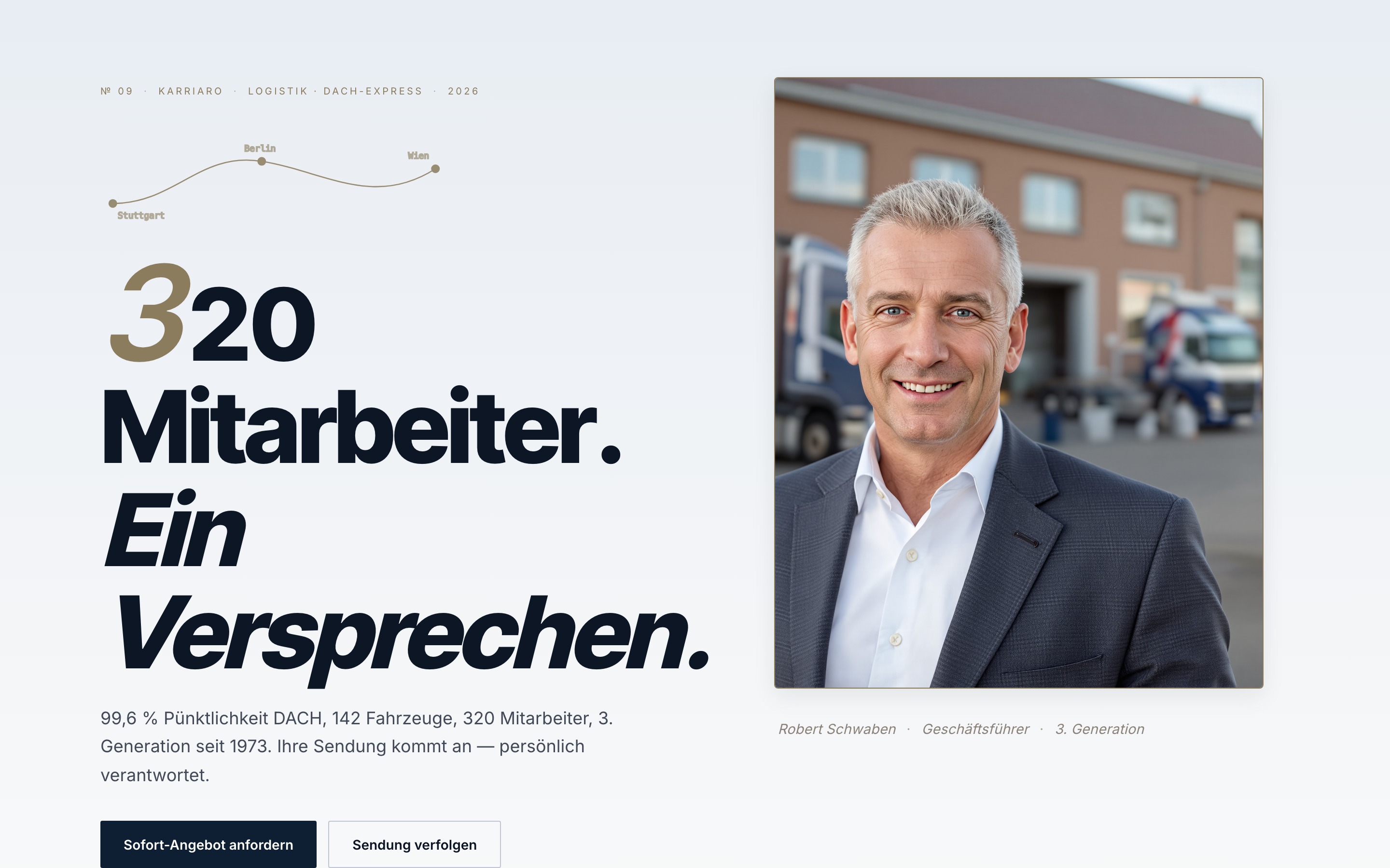 Website-Mockup Spedition Schwaben