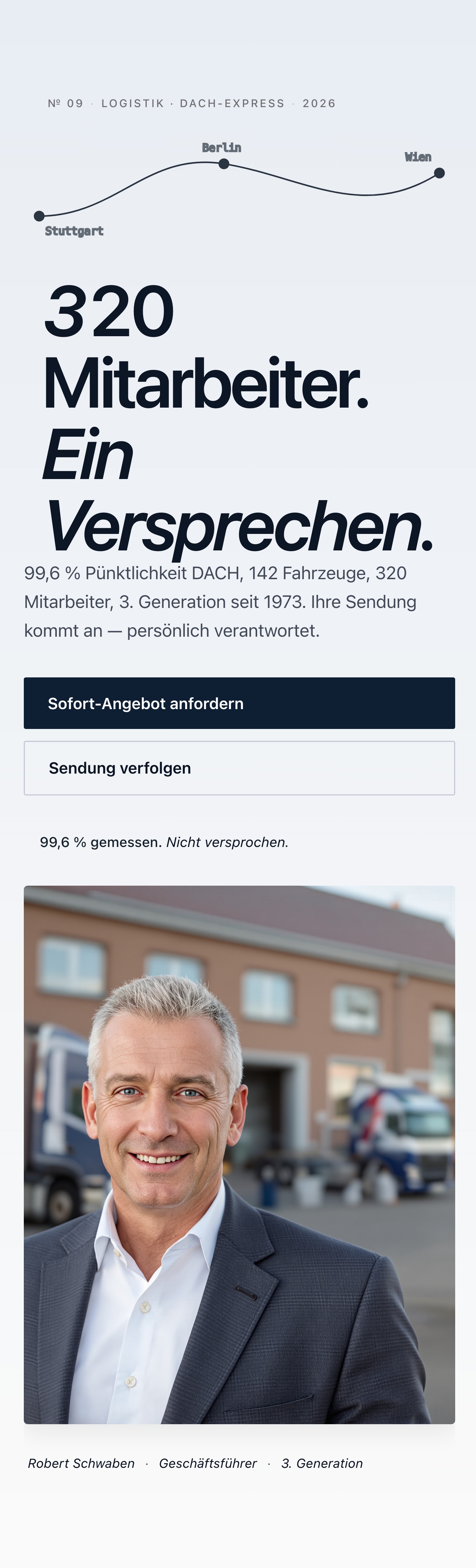 Website-Mockup Spedition Schwaben