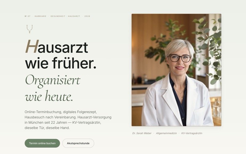 Beispiel-Website für eine Arzt- und Zahnarztpraxis mit Online-Terminbuchung